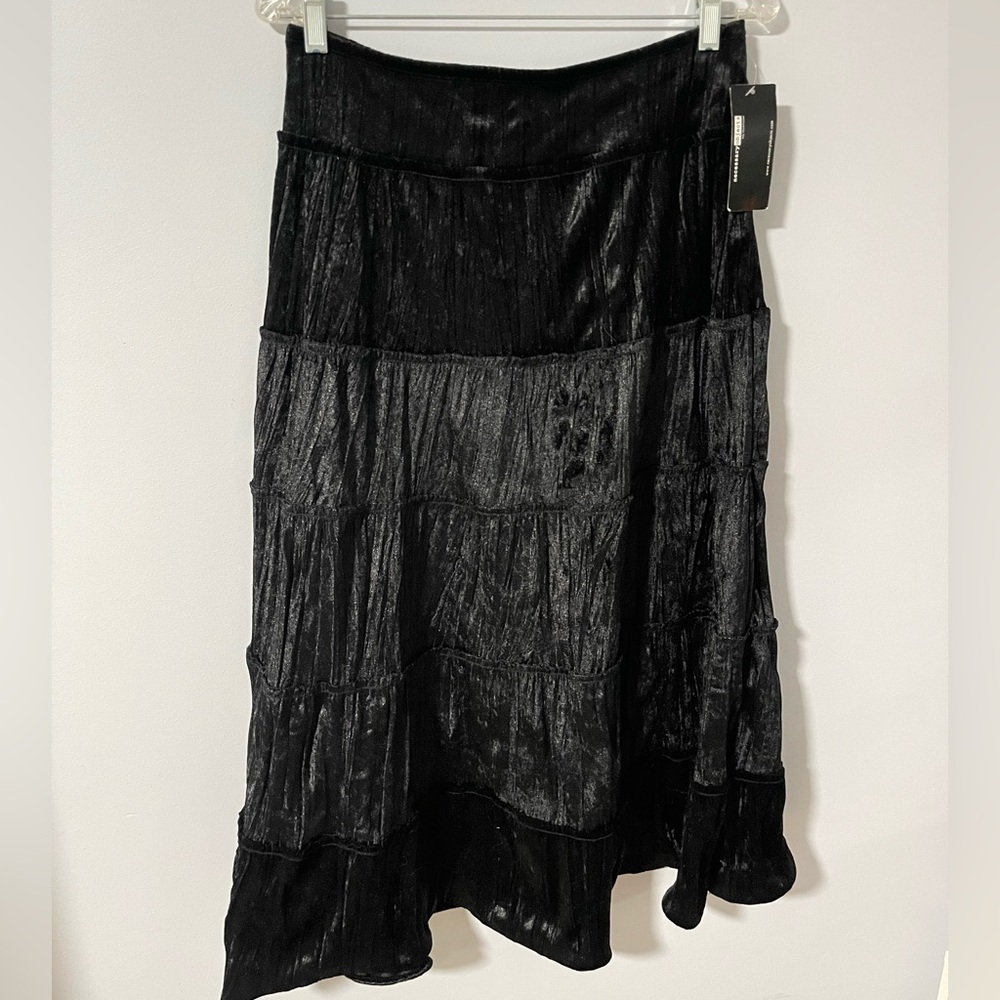 Deadstock Made in USA Y2K Necessary Objects Black Velvet Skirt